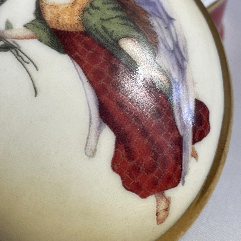 Christmas Boehm Trinket Box Porcelain Victorian Angel Home Interiors